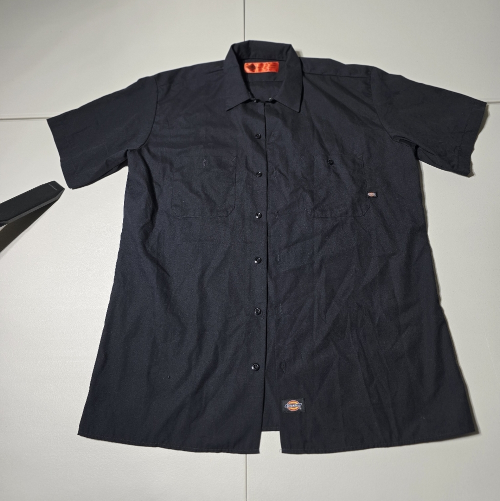 Dickies Black Casual Everyday Work Short Sleeve Button Up Shirt